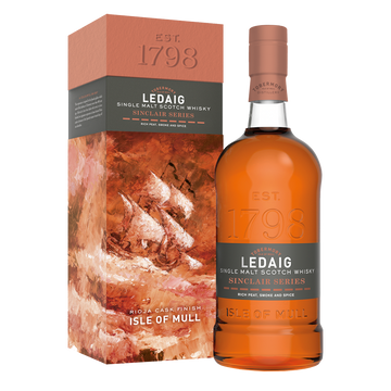 Ledaig sinclair rioja whisky bottle and box