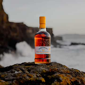 Hebridean Series 24 Year Old Bottle with Coastal Backdrop