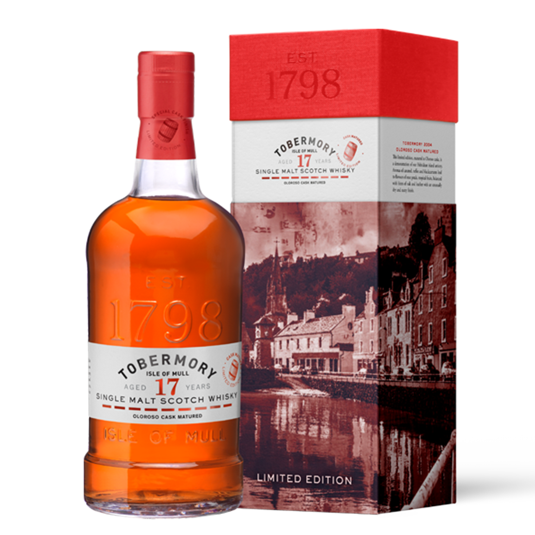 Tobermory 2004 oloroso cask matured whisky in a bottle with box