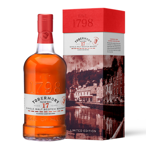 Tobermory 2004 oloroso cask matured whisky in a bottle with box