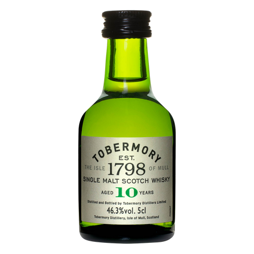 Tobermory 10 year unpeated whisky in a bottle