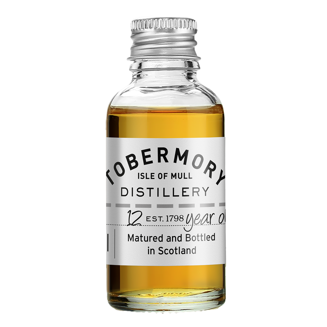 Tobermory 5cl 12 year old whisky bottle