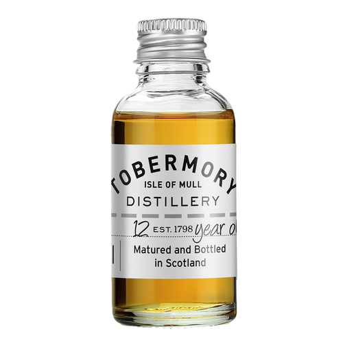 Tobermory 12 year whisky bottle and box