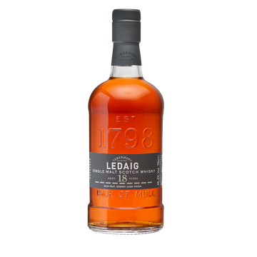 Ledaig 18 whisky bottle