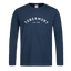 Tobermory long sleeve top in blue featuring athletic style writing